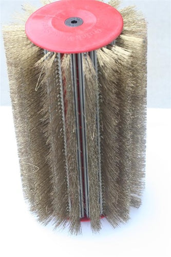 12" Spindle with 20 Segment hubs and steel brushes overall diameter 8" .