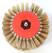 Hub and steel brushes 4" in width and 8 3/4" diameter, 28 segment. Made to attach to a drill chuck. photo 2